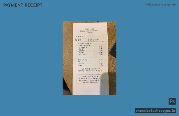 Beispiel für einen Zahlungsscheck der Firma Starbucks